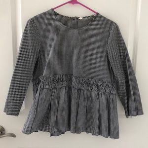 Gingham Peplum Blouse